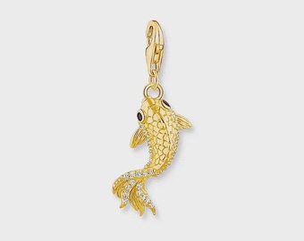 Fish charm Koi Carp charm, Lobster claw Brand New S925 Sterling Silver Symbol of luck, Prosperity and Good Fortune 925 Sterling Silver