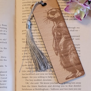 Meerkat African Safari, South African nature custom book Wooden Personalized Bookmark, Custom wood Bookmark, Reader gift, Women gift