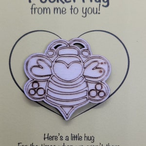 Butterfly Handmade Wooden Pocket hug token love gift little pocket hug, pick me up pocket hug token