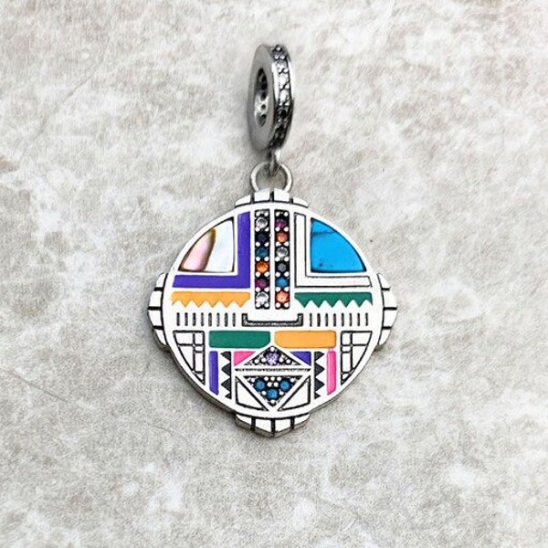 Africa Ndebele Zulu Charm 925 Silver Charm Fits European Bracelet Necklace Charm 925 Charm Africa charm