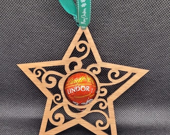 Lindt or Ferrero Rocher Chocolate Handmade Wooden Christmas decorations, Christmas star, Christmas decoration