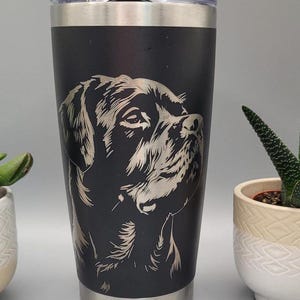 Rottweiler dog Laser Engraved 20oz Double Wall Insulated Tumbler Travel mug, Seamless Tumbler ,Gift for mum