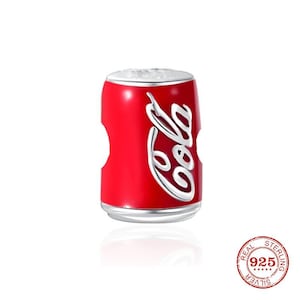 Coke Cola can Charm Fun Style Charms 925 Sterling Silver, Bracelet charm, necklace charm