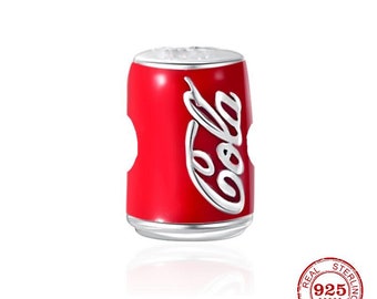 Coke Cola can Charm Fun Style Charms 925 Sterling Silver, Bracelet charm, necklace charm