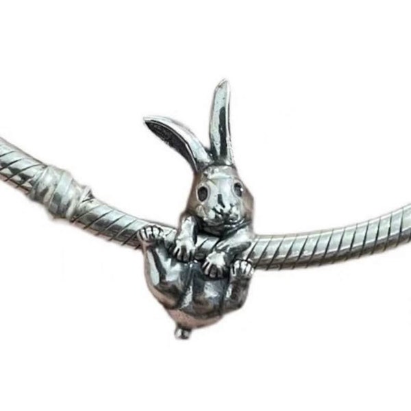 Silver Bunny Charm - Etsy