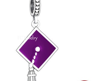 Graduation Cap Degree Charm  Dangle Charm 925 Silver Sterling Silver Charms Gifts for her journal charm