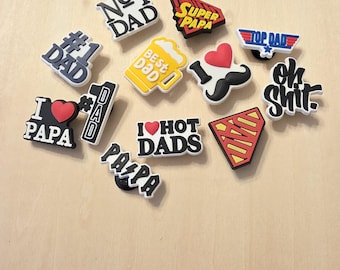 Number one Dad, papa themed shoe charms for your shoes, cute shoe charms, clog compatible shoe charms