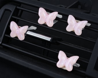 A Set of 2 Butterfly Car Air Vent Clips, Colorful Butterfly Car Freshener for New Car Accessory, Cute Car Decoration, New Driver Gift Idea