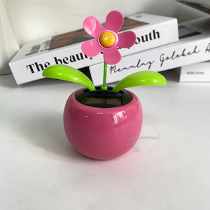 Pink Apple-flower Car Rearview Accessory, Solar Swing Flower Car Ornament, Car Center Console Accessory, Car View Mirror Charm, Car Gift