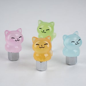 Luminous Cat Car Valve Tire stem caps, Kawaii Cat Car Wheel Air Stem Caps, Novelty Valve Caps, Universal Stem Covers for Cars, Tire Caps
