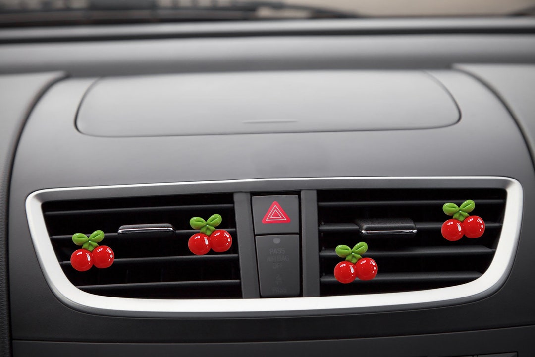 2pcs/set Cartoon Cherry Car Air Vent Clips, Cute Interior Car