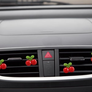 2pcs/set Cartoon Cherry Car Air Vent Clips, Cute Interior Car Accessories for Women, Kawaii Car Decor, Car Accessories Cute for Women