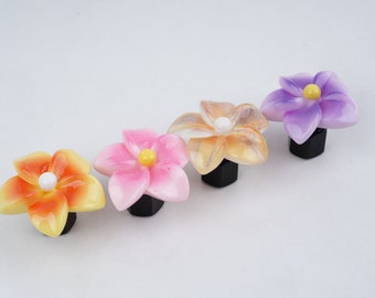 Resin Tropical Flower Car Valve Stem Caps, JDM Accessory