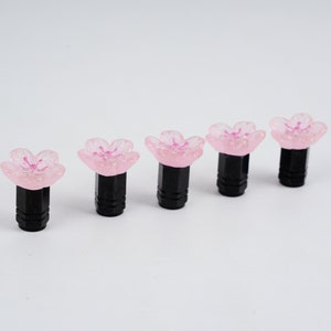 Pink Cherry Blossoms Car Valve Cap Set, Sakura Cherry Blossom Tire Valve Stem Cap Set of 2, 4, 6, Car Air Stem Caps, Valve Stem Covers