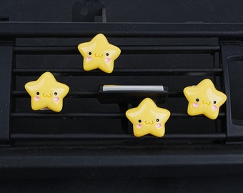 Juego de 2 clips para rejilla de ventilación de coche con diseño bohemio de estrella de cinco puntas, para decoración de aire acondicionado, difusor de salida de aire e interior de coche.