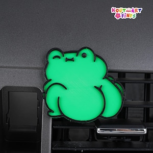 3D-geprinte kikker auto luchtverfrissers, groene kikker auto-ventilatie clips, cartoon auto-ventilatie decoraties, ventilatie clips bedel voor nieuwe auto, nieuwe auto cadeau