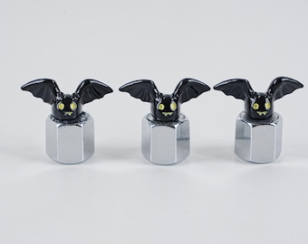 Tapones de válvula de neumático con diseño de murciélago, tapones de Halloween, cubiertas universales para válvulas de neumáticos, tapones antipolvo para válvulas de neumáticos, tapones para válvulas de coche nuevo.
