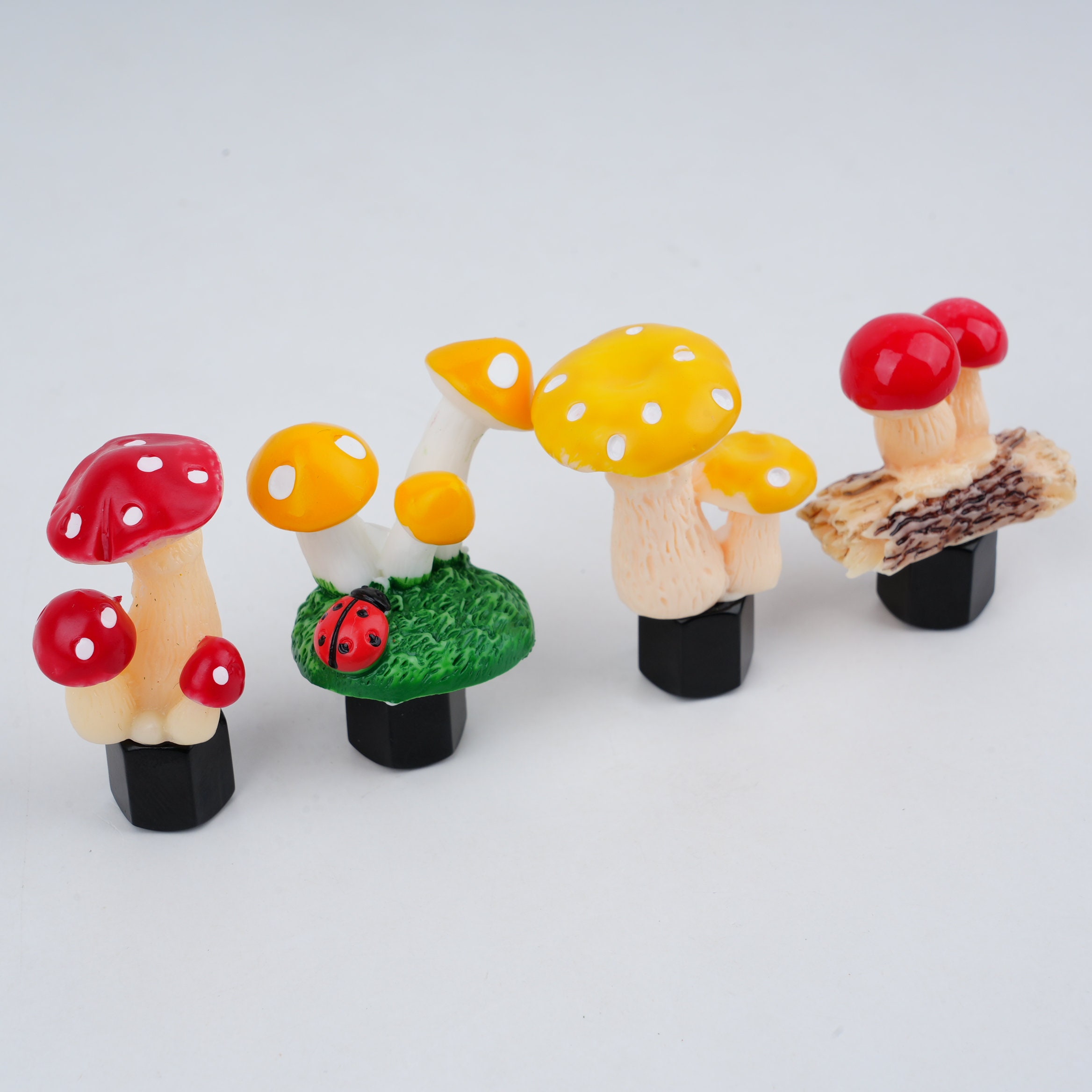 7 Colors Mushroom Valve Tire Caps,Cartoon Yellow Mushroom Wheel Tire Valve Caps,Car Air Caps Cover,Stem Caps for Car,Automotive Accessories