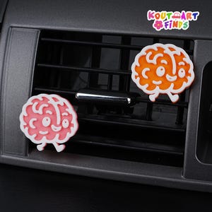 2pcs/set Funny Brain Car Air Vent Clips, 3D Printed Car Air Fresheners for Nurse,Docotor Car Accessories, Car Air Freshener Decor