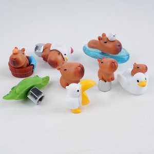 Cartoon nijlpaard ventieldopjes,bruin thema nijlpaard ventieldopjes,leuke ventieldopjes,universele stuurpen hoezen voor auto,ventieldopjes autobanden (set 2,4,6)