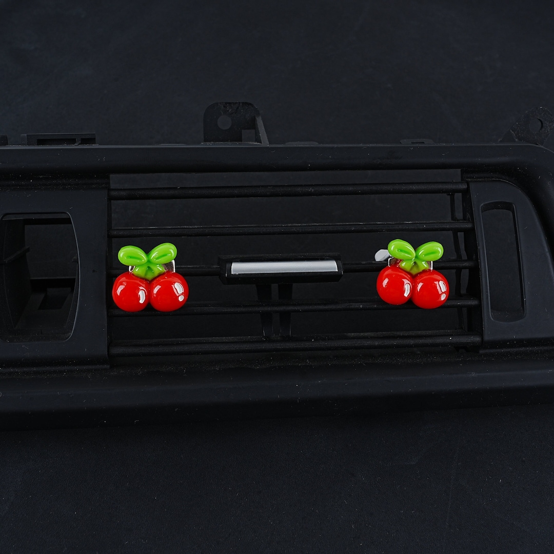 2pcs/set Cartoon Cherry Car Air Vent Clips, Cute Interior Car