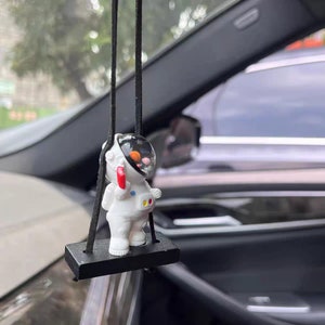 Cute Astronaut Car Accessory, Swinging Tiny Astronaut Car Ornament, Kawaii Car Pendant, Boho Car Hanging, Car Hanging Ornament, Car Gift