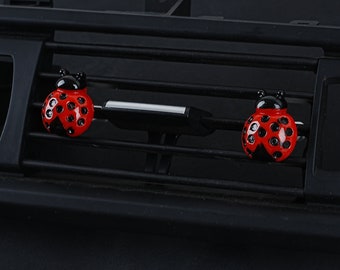 Rode lieveheersbeestje autoventilatieclips, insectenauto-accessoire voor nieuwe auto, schattige auto-ventilatieopeningen voor autodecoratie, leuke interieuraccessoires