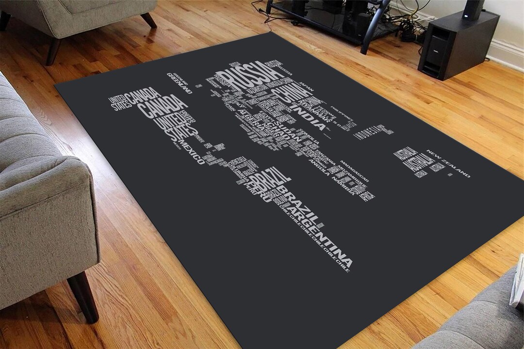 World Map Rug Map Carpet Modern Rug Abstract Carpet Design - Etsy