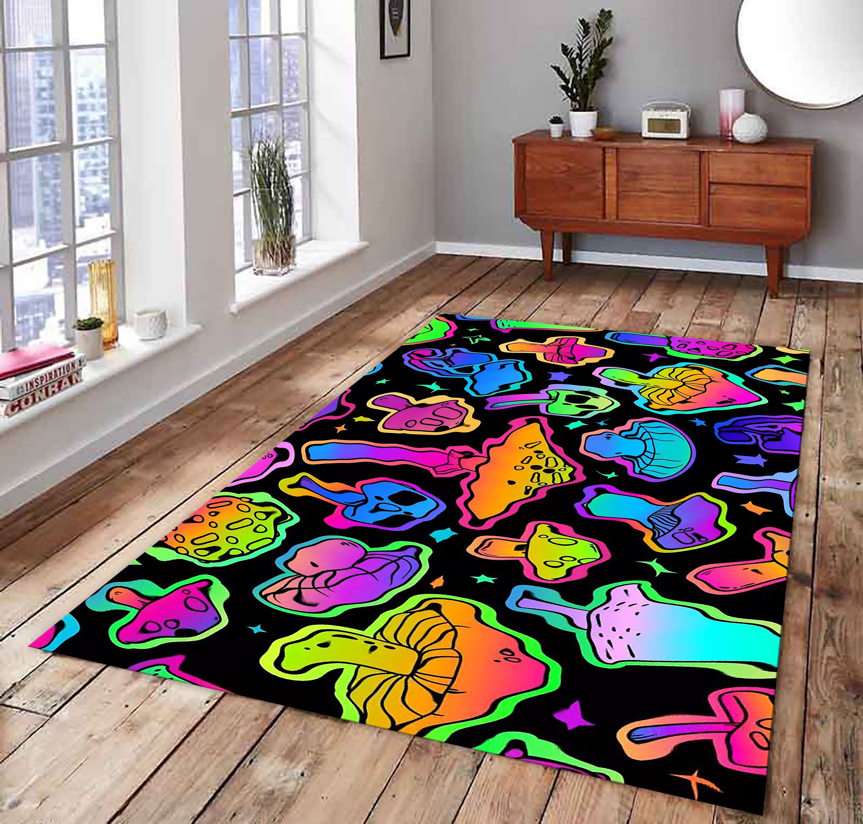 Mushroom Rug,mushrooms Carpet,living Room Rug,area Rug,colorful