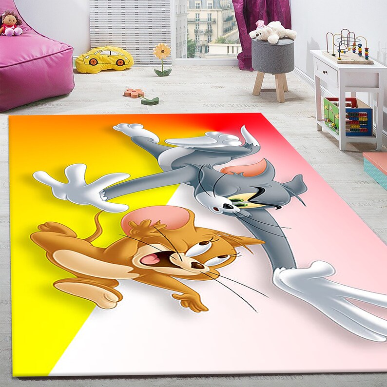 Tom and Jerry Rug Young Room Rug Art Design Rug Livingroom Etsy