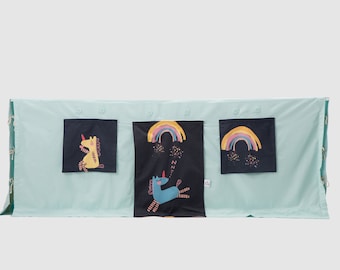 Tablecloth playhouse, Table tent, Table fort, Play tent, Card table playhouse, Indoor playhouse, Unicorn Decor Montessori Tent Birthday gift