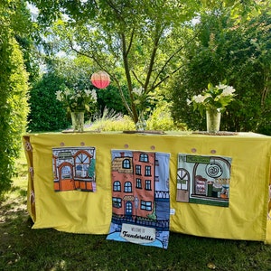 Tischdecke Spielhaus, Tischzelt, Tischfestung, Gelbes Zelt, Montessori Zelt, Indoor Spielhaus, Geburtstagsgeschenk für Kind, Funderville, Spielladen