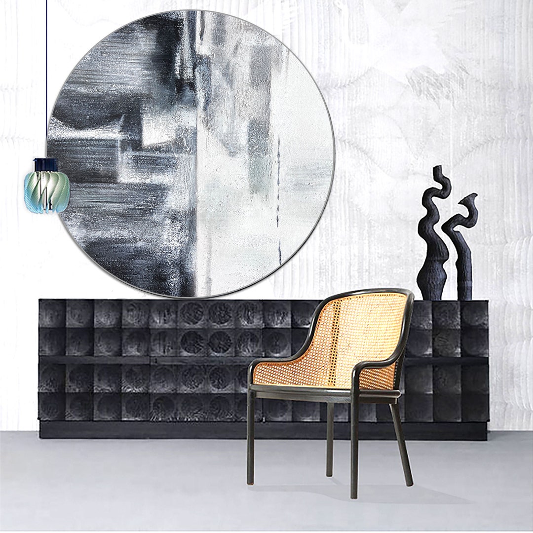 Large Wall Gray Abstract Wall Art Gray Abstract Painting Acrylic