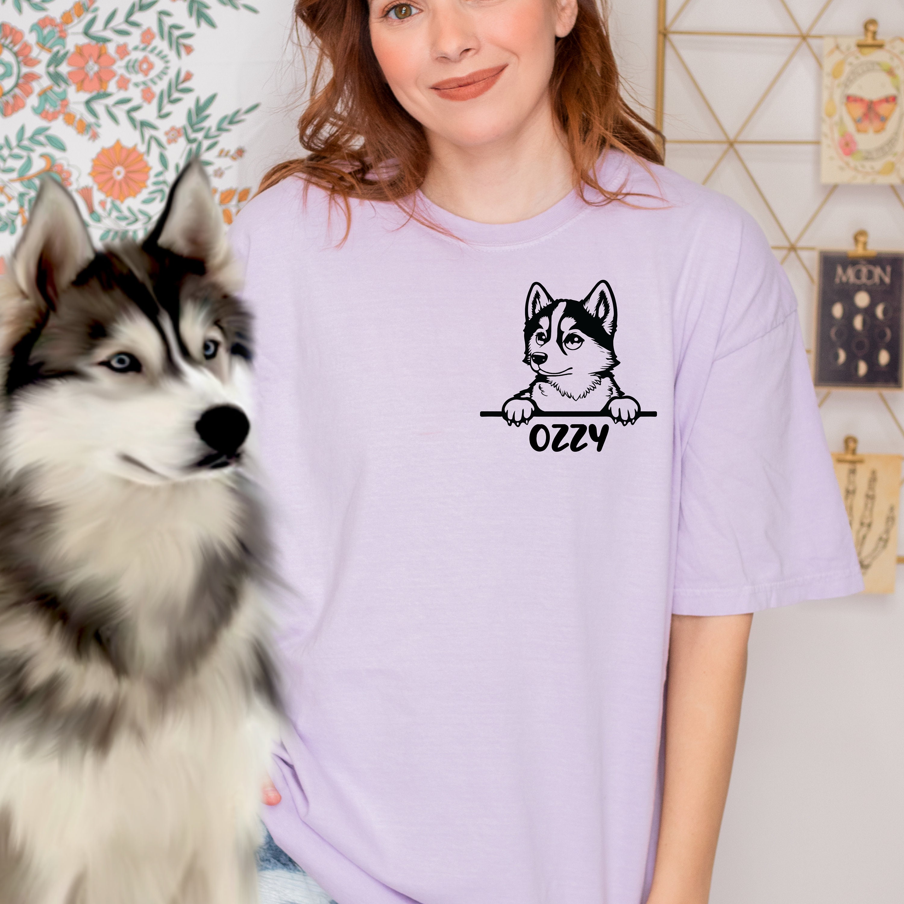 Comfort Colors,custom Pet Portrait Shirt, Custom Dog Tshirt With Pet