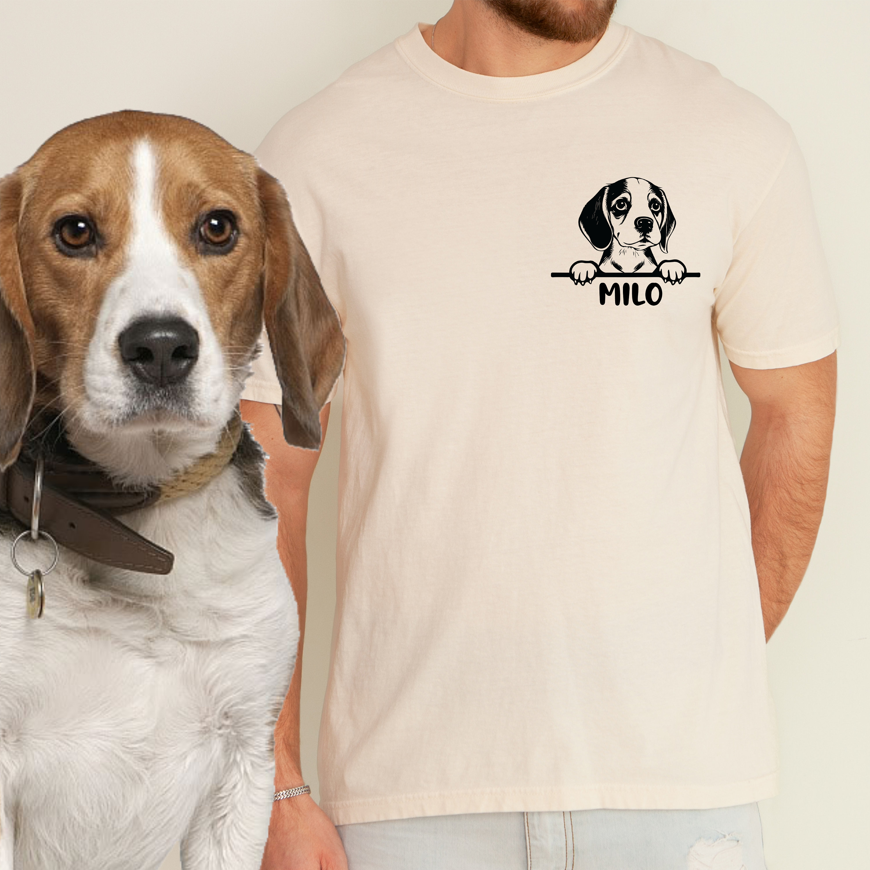 Comfort Colors,custom Pet Portrait Shirt, Custom Dog Tshirt With Pet