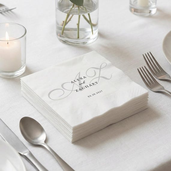 Personalized Wedding Napkins with Text , Custom Cocktail Napkins , Custom Napkins for Wedding,Shower,Bridal Shower,Wedding Party Decor