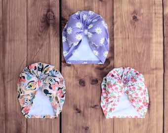 Baby Turban Hat: Newborn-6T Bow Headband