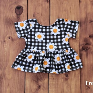 Handmade Gingham Peplum Top: Toddler & Baby Outfit