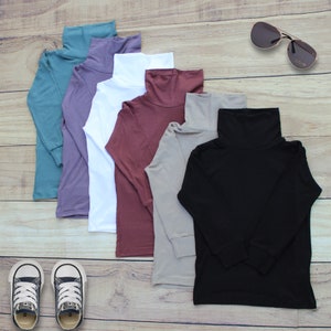 Toddler Baby Little Girls Turtleneck | T Shirt Top Long Sleeve Basic Solid Color Blouse | Girls&#39; Long Sleeve Turtleneck | chritsmas outfit
