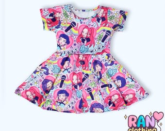 Kpop Kids Dress: Demon Hunters Dress, Hunter Print