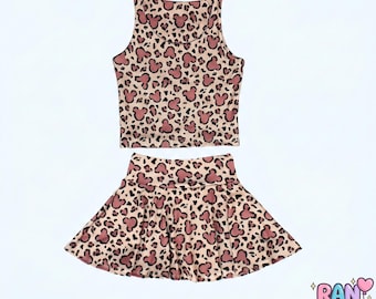 Cheetah Baby Outfit: Skirt & Crop Top Set, Animal Print outfit, Animal Kingdom skirt, tank top cheetah
