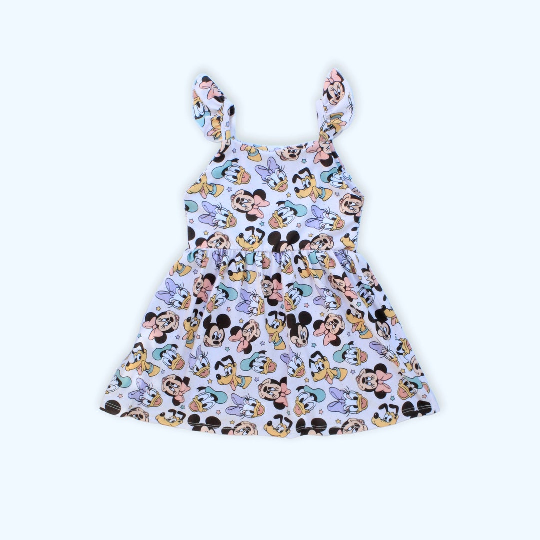 Ruffle Sleeve Girl Print Cami Dress, Baby Girl Daisy Cami Dress, Girl ...