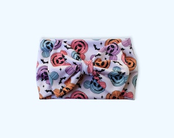 Halloween Newborn Big Bow Headband, Disney headwrap, Pumpkin Baby Headband, Fall Toddler Big Bow Headwrap, princesses headwrap