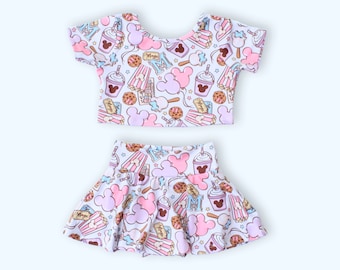 Set bummie skirt and crop top , Baby Girl Bummies,Print Bummies,Disney Bloomers,Baby Bummies,Print Diaper Cover,Baby Shorts, Bloomers