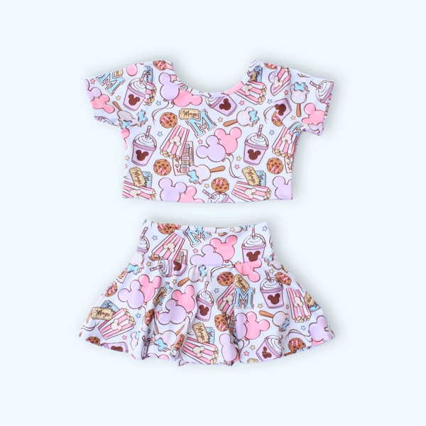 Set bummie skirt and crop top , Baby Girl Bummies,Print Bummies,Disney Bloomers,Baby Bummies,Print Diaper Cover,Baby Shorts, Bloomers