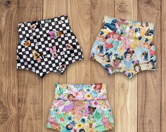 Pack Bummies 3 Pcs, Baby Girl Bummies,Print Bummies,Disney Bloomers, Baby Bummies, Print Diaper Cover, Baby Shorts, Bloomers,Print Shorts