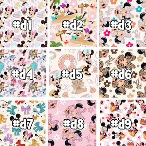 Puede incluir: Nueve dise&ntilde;os digitales diferentes con Mickey Mouse y Minnie Mouse en varias poses y escenarios. Los dise&ntilde;os incluyen una escena de playa, una dona, un patr&oacute;n floral, un tema de Toy Story, un estampado de leopardo, un patr&oacute;n de lazo, un patr&oacute;n de Louis Vuitton y un patr&oacute;n a cuadros.