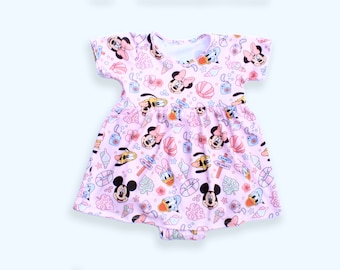 Skirted bodysuit , Baby Girl Bummies, leotard ,Disney Bodysuit dress, Baby Bummies, baby dress, Bloomers, bodysuit short sleeve