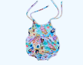 Handmade Baby Girl Romper: Princess Bodysuit, Bummies