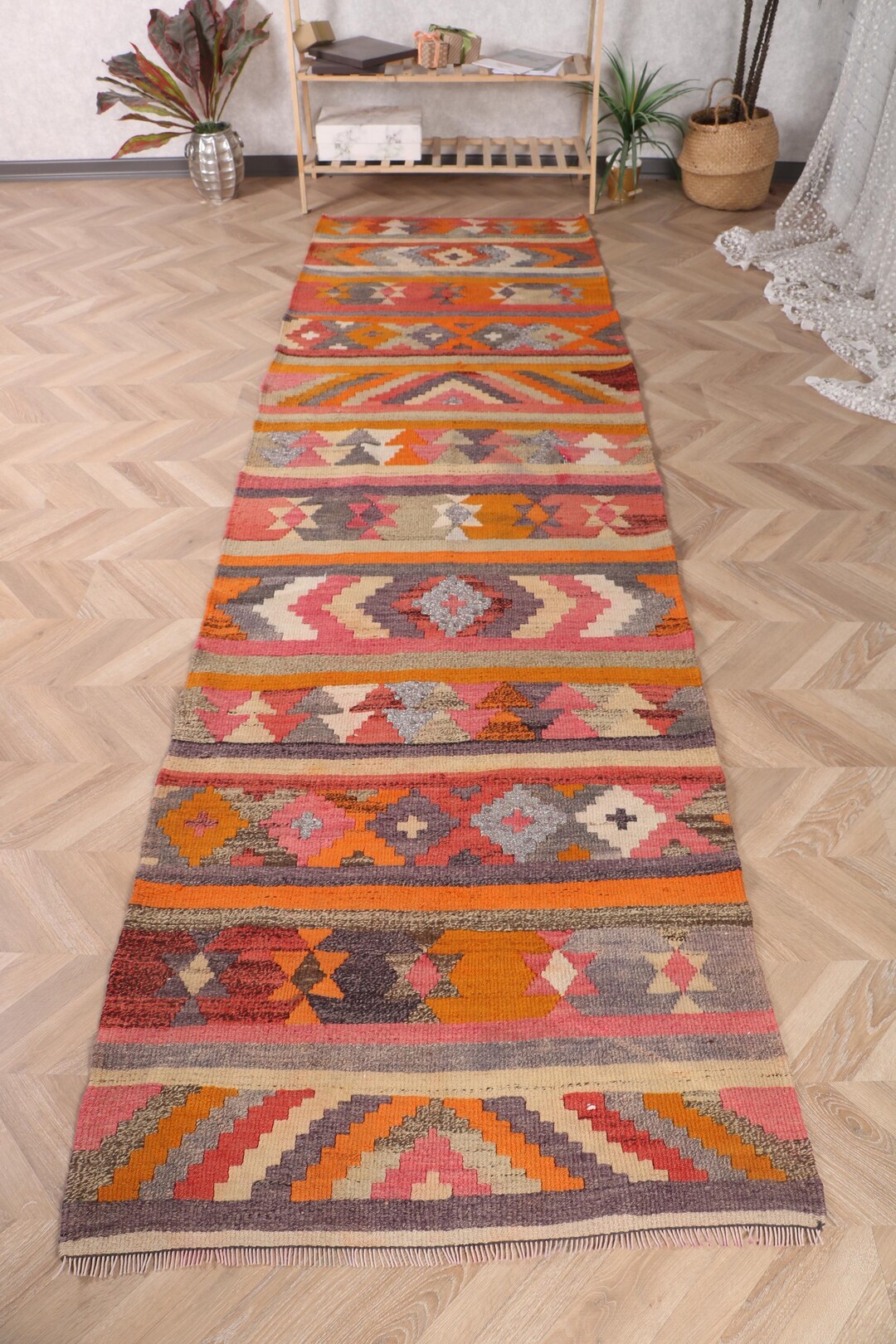 Kilim Rugs Border Vintage 3.1x10.8 Ft Rug, Kilim Turkish Rug, Orange Bordered Rug Wool - Etsy